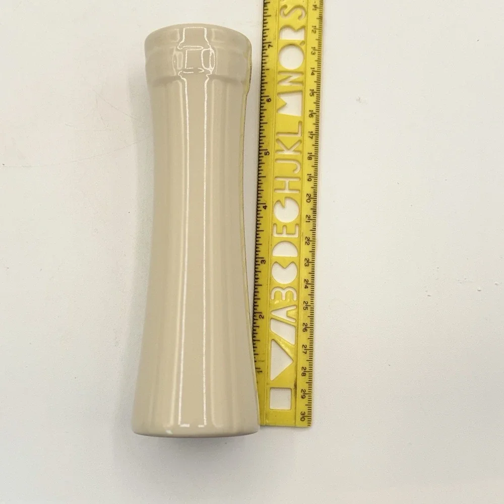 Pair Of Longaberger Woven Traditions Bud Flower Vases Ivory 6 3/4